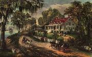Currier and Ives A Home on the Mississippi oil painting